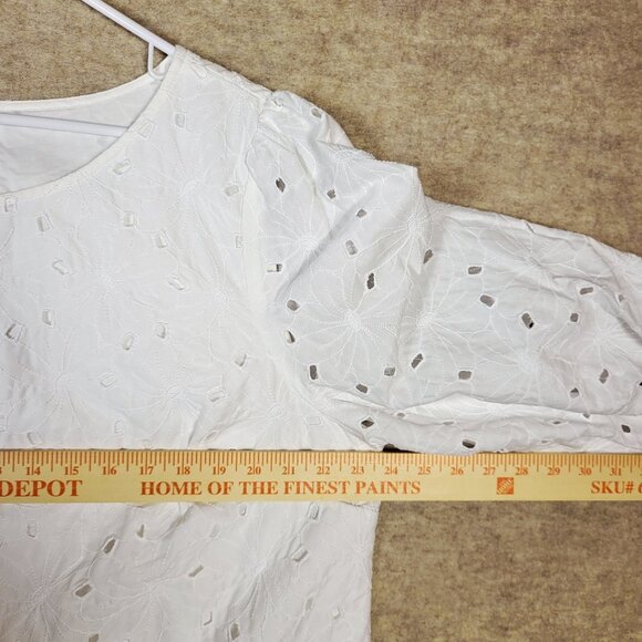 Talbots Plus Women's Eyelet Lace Top, Size 18W NWT White Summer Blouse - Picture 7 of 12